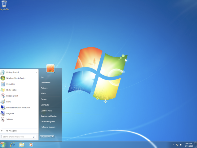 windows 7 start menu
