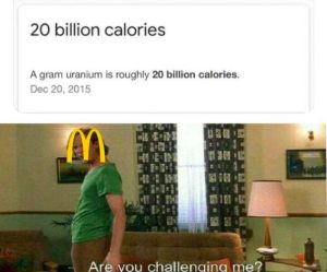 how many calories in uranium